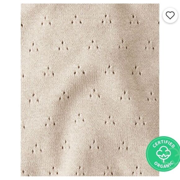 Carter's Organic Little Planet Baby Pointelle Cream Color Bubble Romper Size 18m - Picture 4 of 13